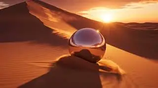 A Perfectly Reflective Aluminium Ball Moving In the Desert Dune | ASMR | 4K | 1 Hour Relaxing Loop