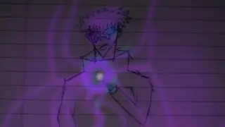 Gojo drawing with a pen 🖊️