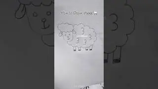 How to draw sheep🐑 #drawing #easy #easydrawing #art #sheep #ytshorts #shorts