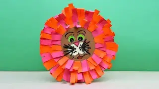 How to make lion puppet with paper. Easy hand puppet making with paper