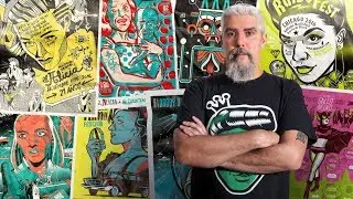 Curso Online. Ilustración para carteles de rock