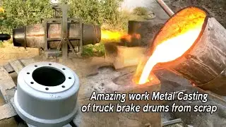 Amazing work Metal Casting of truck brake drums from scrap