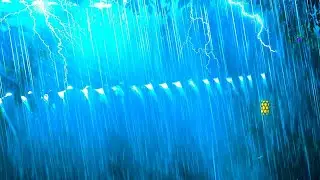 Sleep Well and Beautiful Dreams with Heavy Rainfall & Rolling Thunder on a Metal Roof at Midnight🌩️💤
