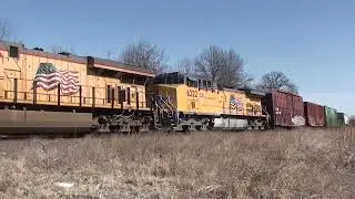 UP #8225 Leads SB Mixed Freight. Overland Park, KS 3/26/22