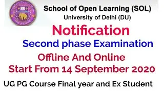 Second phase OBE Notification Released by Delhi University ( Offline and Online) DU SOL NCWEB