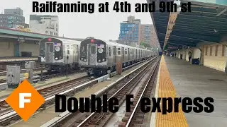 (F) (G) (FX) At 4th and 9th street (caught 2 F express trains at the same time)