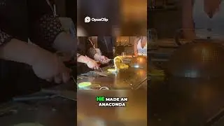 Teppanyaki Chef Creates Anaconda Egg Art Before Your Eyes!