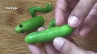 How to make frog from kovakkai/Art in fruits&vegetable/food decoration/Kovakkai carving/Nathis Home