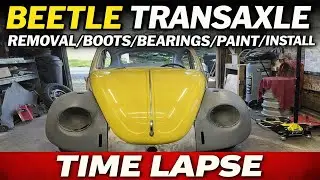 VW BEETLE TRANSMISSION REMOVAL/BEARINGS/BOOTS/PAINT/INSTALL - SWINGAXLE - TIME LAPASE #sladesbeetle
