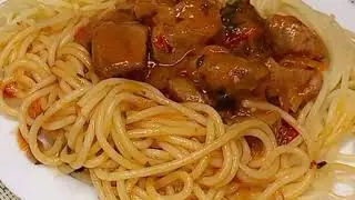 Pasta with chunks of meat, how to make pasta correctly