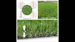 Petgrow Deluxe Realistic Artificial Grass Turf 3.3FTX5FT, 70 oz Face Weight Drainage Holes Rubber