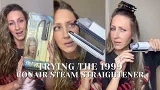 Trying the 1999 Conair Steam Straightener for the first time | Does it work??