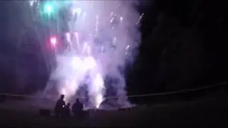 Napalm Affect at a Backyard Fireworks Show ---HDView