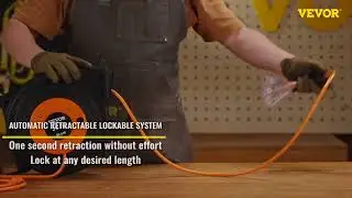VEVOR 65FT Retractable Extension Cord Reel - Heavy Duty Power for All Your Tools!