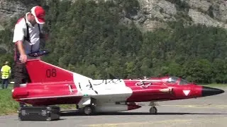 SAAB J-35Ö Mk II DRAKEN RC TURBINE MODEL JET MODELLFLUGGRUPPE Glarnerland 80.Anniversary
