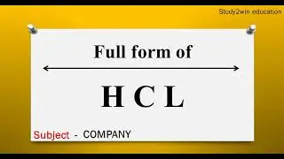 HCL ka full form | Full form of in English  | Subject - COMPANY