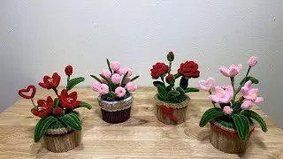 How to make Mini Flowers with Pipe Cleaners Step by Step | Cute DIY Room Decor