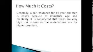 How Much is Car Insurance for a 16 Year Old