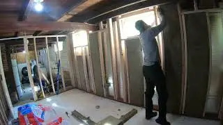 Insulation in Wall - Basement Office Project (4/8)