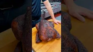 Chef shows you how to smoke a turkey! #holidayrecipes #bbq #smokedturkey #turkeydinner #thanksgiving