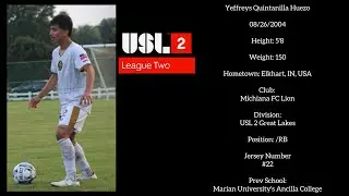 Yeffreys Quintanilla USL 2 semi￼-professional Soccer Highlight 2024 ￼