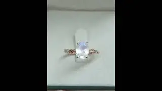 Unique Oval Moonstone Engagement Ring, Solid 14k 18k Gold Antique Style Ring