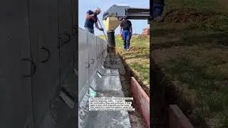 Concrete Wall Backfill with Precision Tool #Construction #Engineering #Concrete