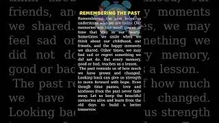 REMEMBERING THE PAST #rememberingthepast #fluentandfunenglish #tablemanners