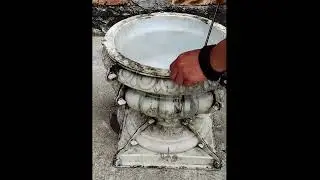 Molding cement pot easily with plastic mould