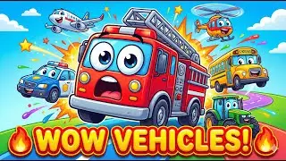 🚑 Amazing Vehicles Learning for Kids 🚗 Cars, Trucks, Planes & Transport | ✈️ Learn Transport Names