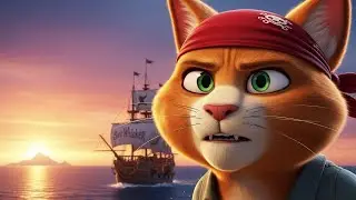 😱🐱 OMG! Little Cat Sneaks Onto Pirate Ship & Finds Treasure! 🏴&zwj;☠️✨