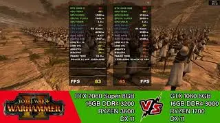 RTX 2060 Super VS GTX1060 6GB in Total War Warhammer 2