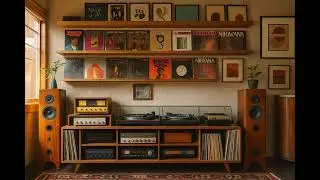 🎷  Cozy Vintage Vinyl jazz Room Ambience 🎵 | Retro Music Setup, Warm Analog Vibes, Cozy 70s Decor