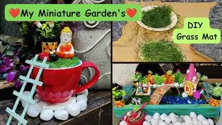 Miniature Garden's🪴🏡| Garden DiYs| DiY Grass Mat Form Waste| Craftly Kalpna