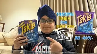 Tasting Takis blue heat 💙 🥵 first time 😃 