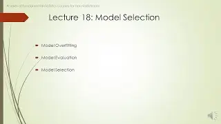 (Statistics Basics) Lecture 18: Model Selection