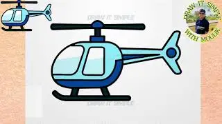 Easy Helicopter Drawing 🚁✏️ | Step by Step for Beginners Draw It Simple With Moulik | #drawitsimple