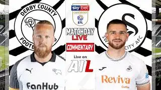 🔴Derby vs Swansea LIVE | Free Tactical Commentary + Real-Time Graphics  AILFC  🔥⚽