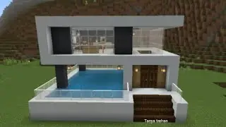MODERN HOUSE with POOL! (Minecraft)  Easy chill vibes and modern design 🏡🏊