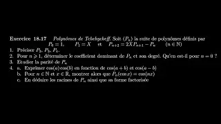 18.17 Polynômes de Tchebychev (de première espèce)
