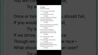 Try Again / Motivational Poem / William Hickson / KaviThiru /