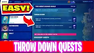 How To Complete All Throw Down Week 8 quests in Fortnite (week 8 challenges chapter 4 )