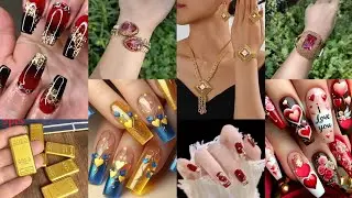 9 + Article Gemstone Rectangular Bracelet | Nail Art Romantic Rose, Love & Cupid Design Zirconia Set