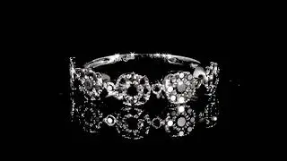 14K WHITE GOLD CLUSTER FANCY BLACK DIAMOND RING. Ref. 307 520