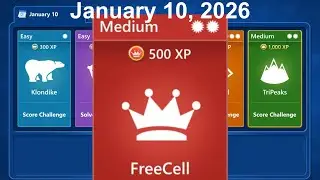 Microsoft Solitaire Collection - FreeCell January 10, 2026 - Medium / Mittel - Daily challenge