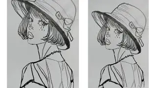 Pencil Drawing Tutorial: Sketching a Cute Cap Girl 👒#PencilDrawing #DrawingTutorial #CapGirlDrawing
