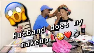 HUSBAND DOES MY MAKEUP Challenge!! *HILARIOUS*