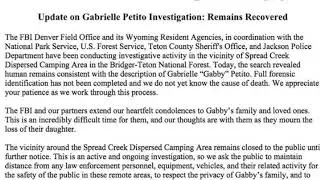FBI DENVER GIVES AN UPDATE ON THEIR INVESTIGATION