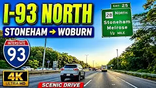 🛣️ I-93 North - Stoneham to Normac Road Woburn MA | 4K Scenic Drive - 11/5/23