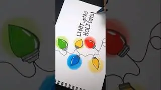 HOLIDAY LIGHTS 😱😍#shorts #art #rbjoydrawing #drawing #youtubeshorts #short #reels